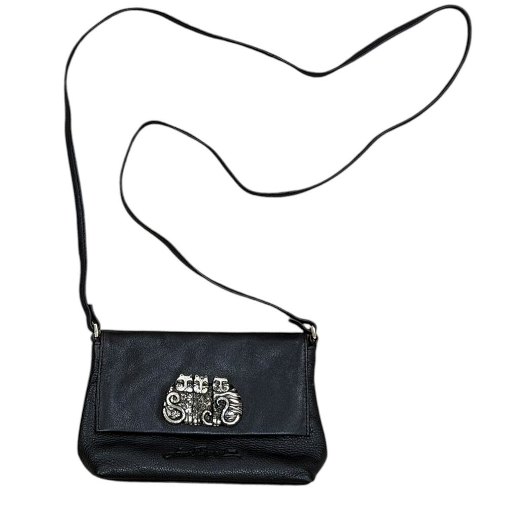 Laurel Burch Cat Trio Leather Mini Crossbody Bag